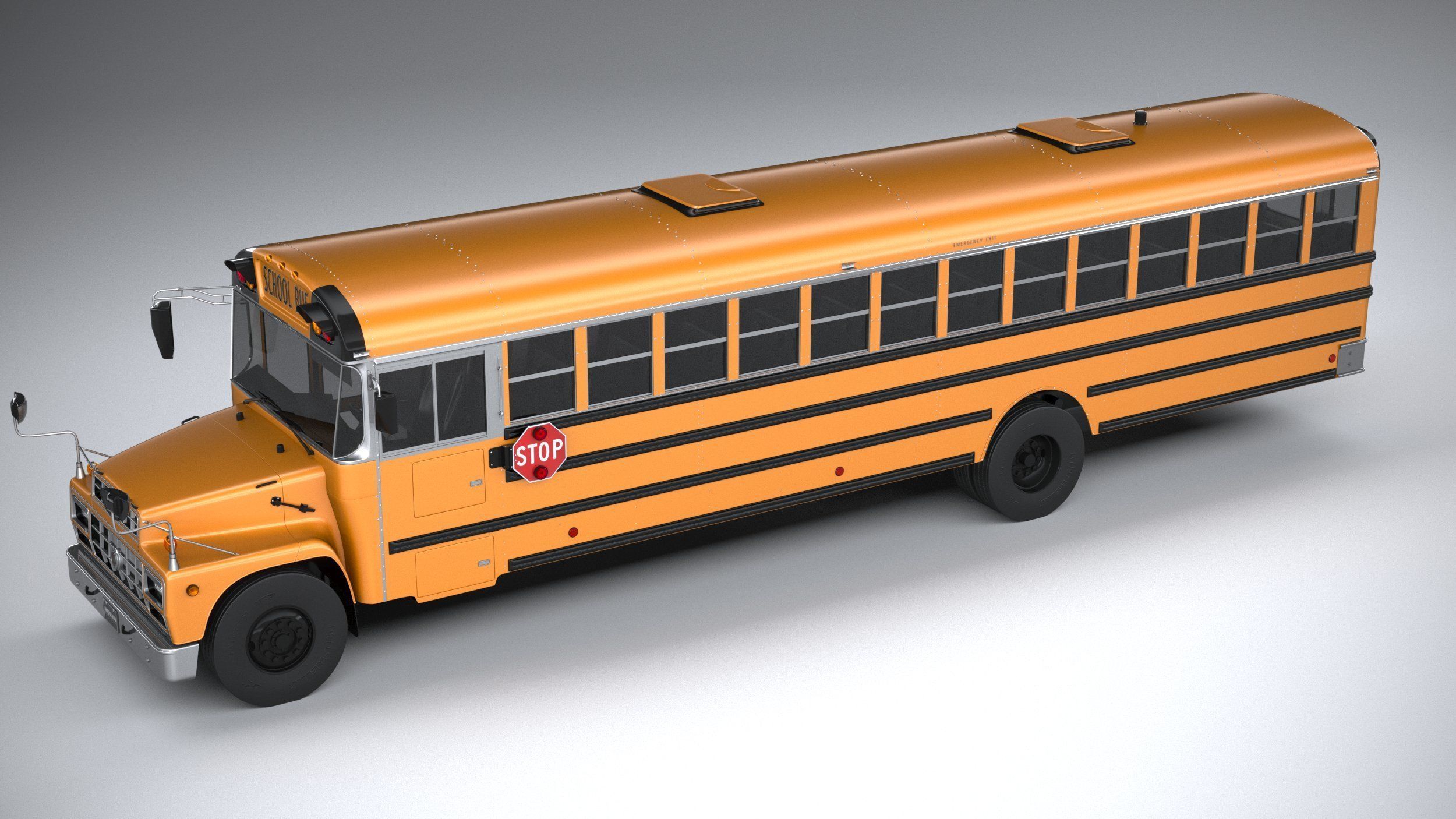 Generic SchoolBus 1980 3D model_7