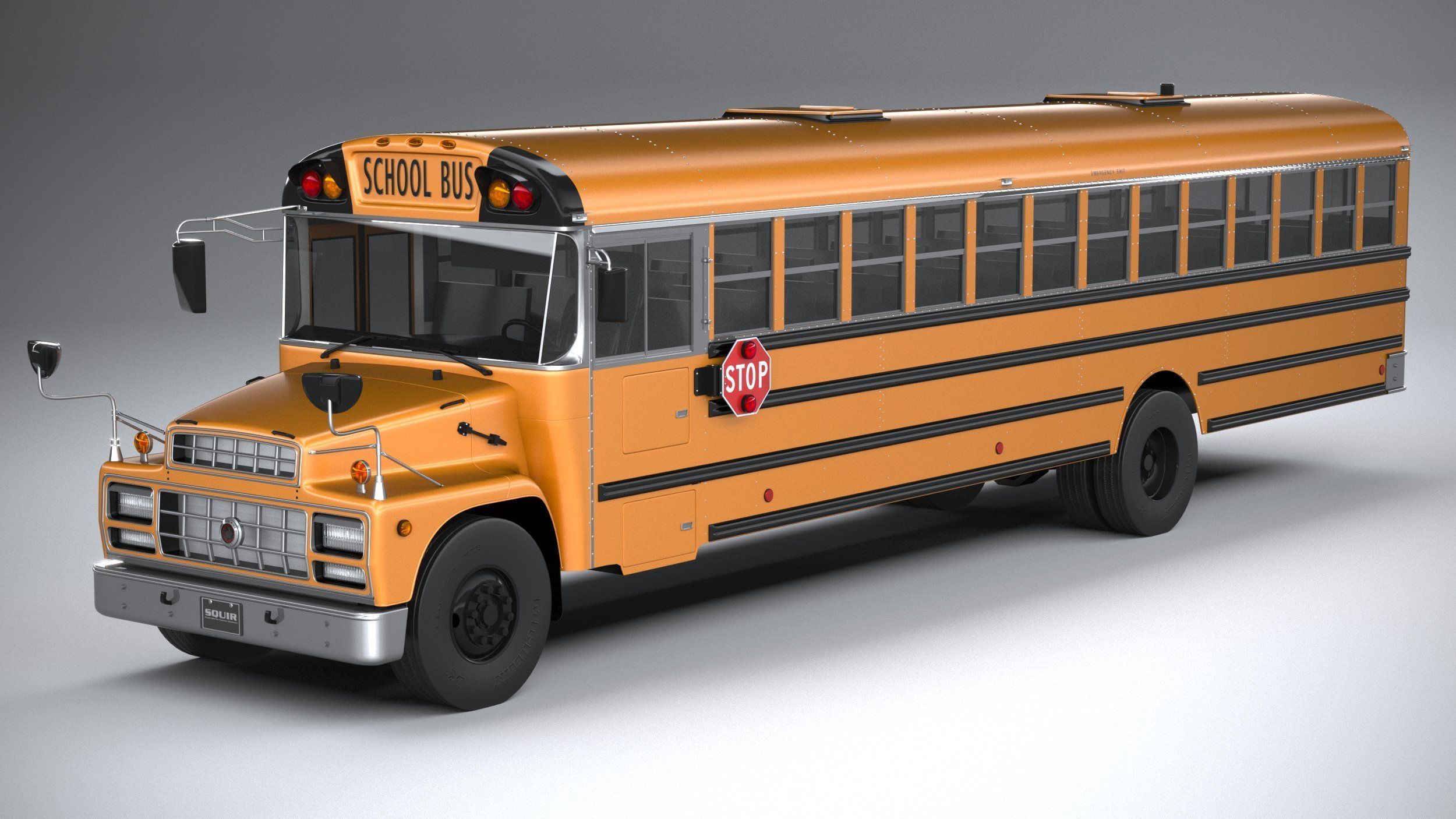 Generic SchoolBus 1980 3D model_1