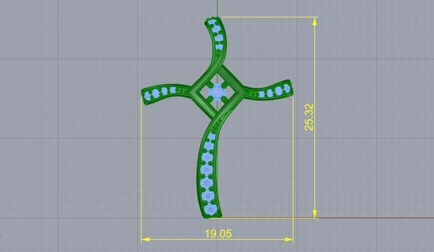 Pendant Cross 999 3D print model_4
