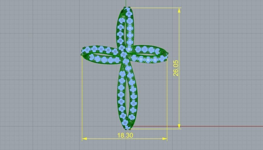 Pendant Cross 1001 3D print model_4