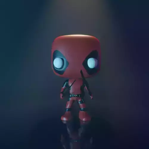 Deadpool Funko pop rigged Low-poly 3D model