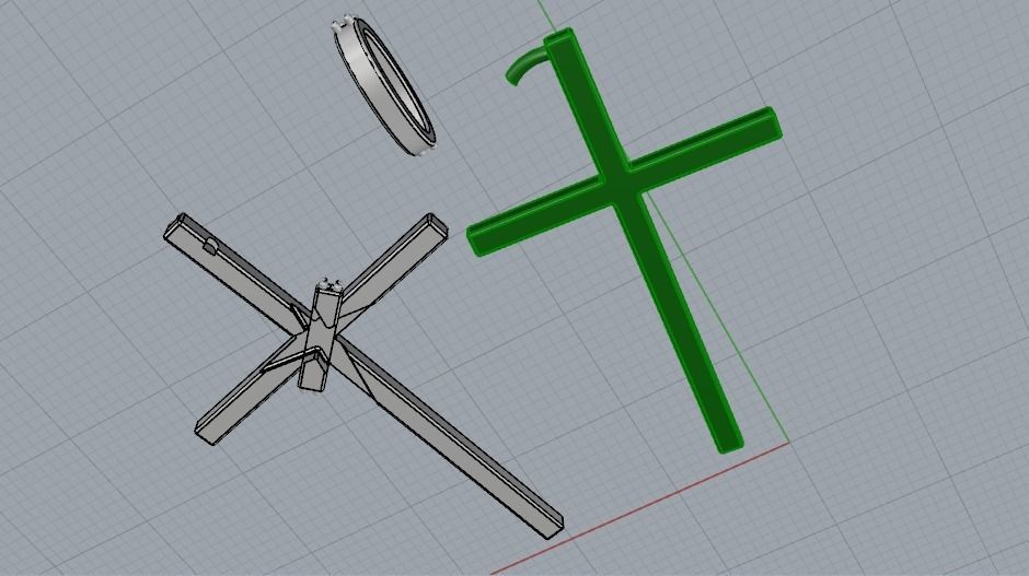 Pendant Cross 1004 3D print model_8