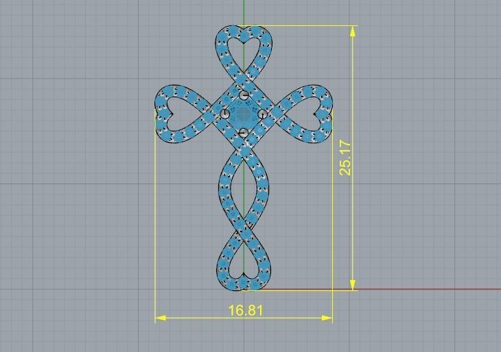 Pendant Cross 1003 3D print model_4