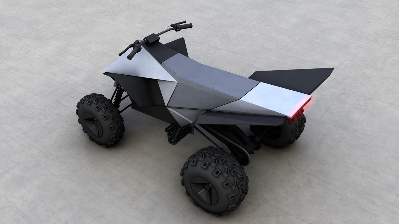 Tesla Cybertruck and Cyberquad ATV 3D Model Collection_17