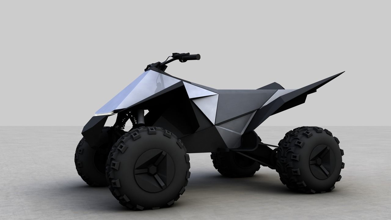 Tesla Cybertruck and Cyberquad ATV 3D Model Collection_15