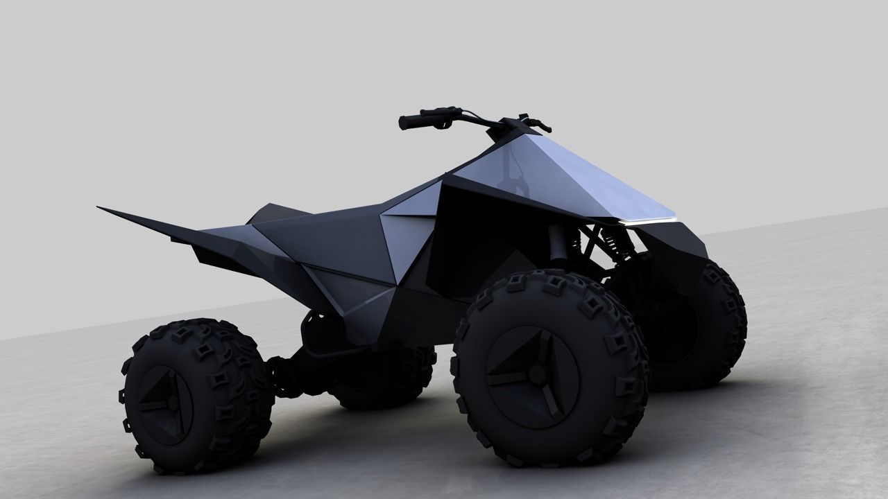 Tesla Cybertruck and Cyberquad ATV 3D Model Collection_14