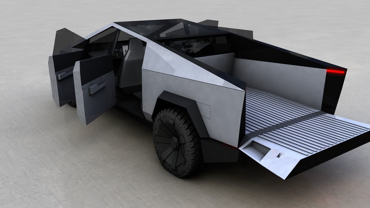 Tesla Cybertruck and Cyberquad ATV 3D Model Collection_5