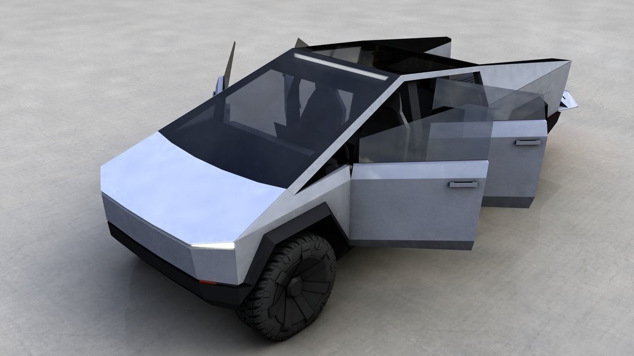 Tesla Cybertruck and Cyberquad ATV 3D Model Collection_3