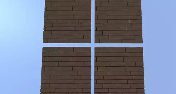 Floor brick wall in minecraft 3D model