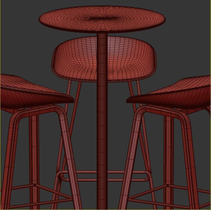 Hay table and chairs set 9 3D model_7