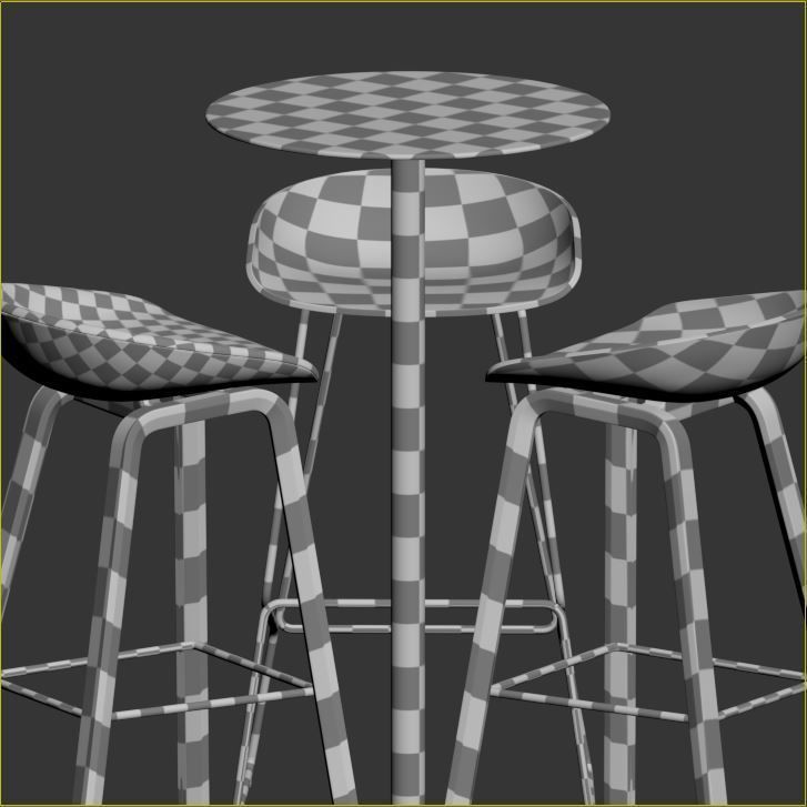 Hay table and chairs set 9 3D model_6