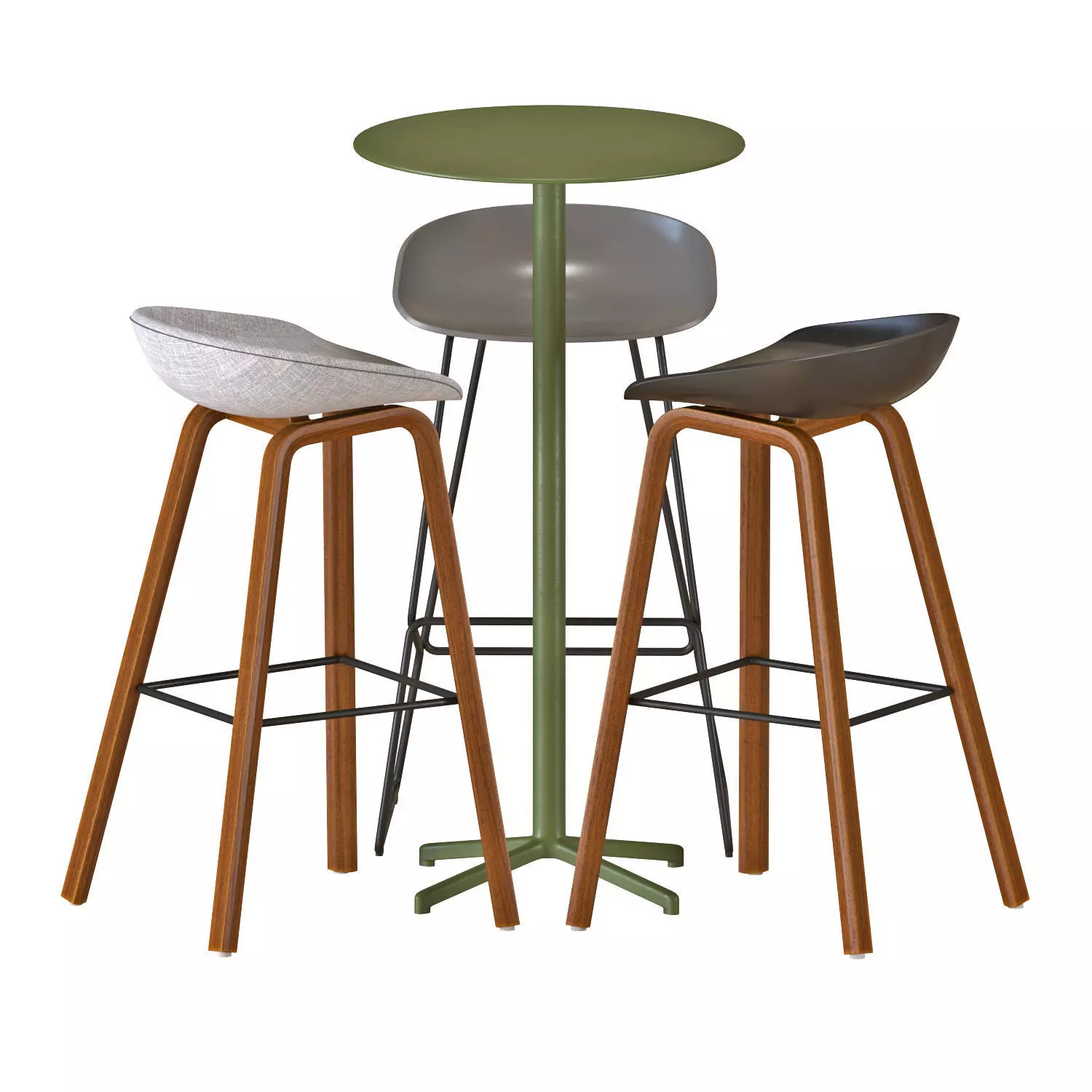 Hay table and chairs set 9 3D model_0