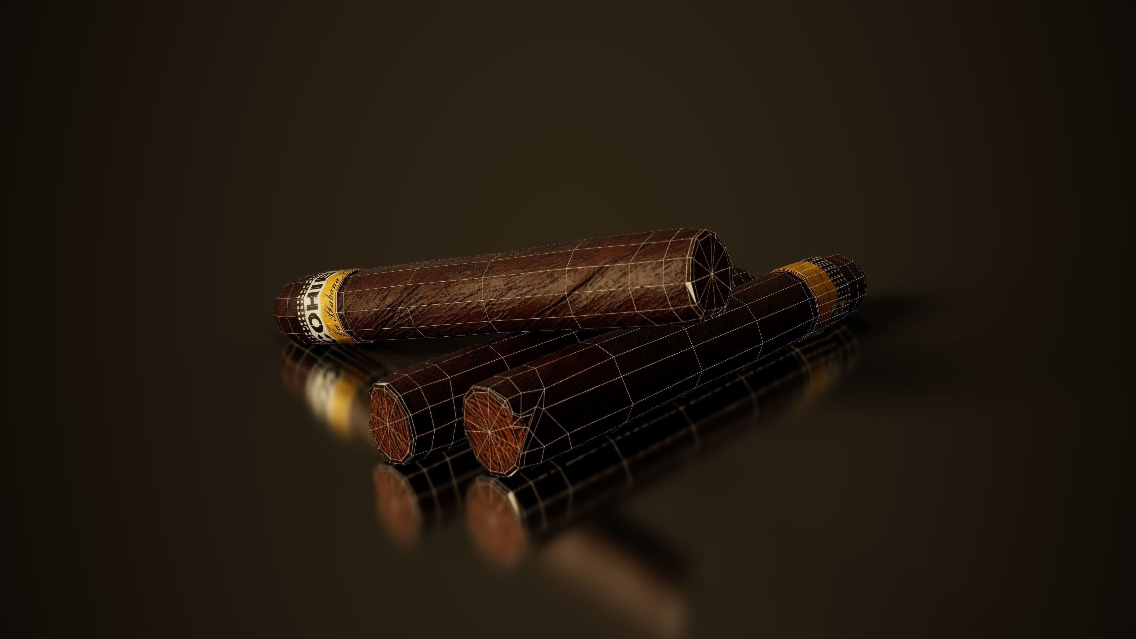 Cigar two cigars Low-poly 3D model_2