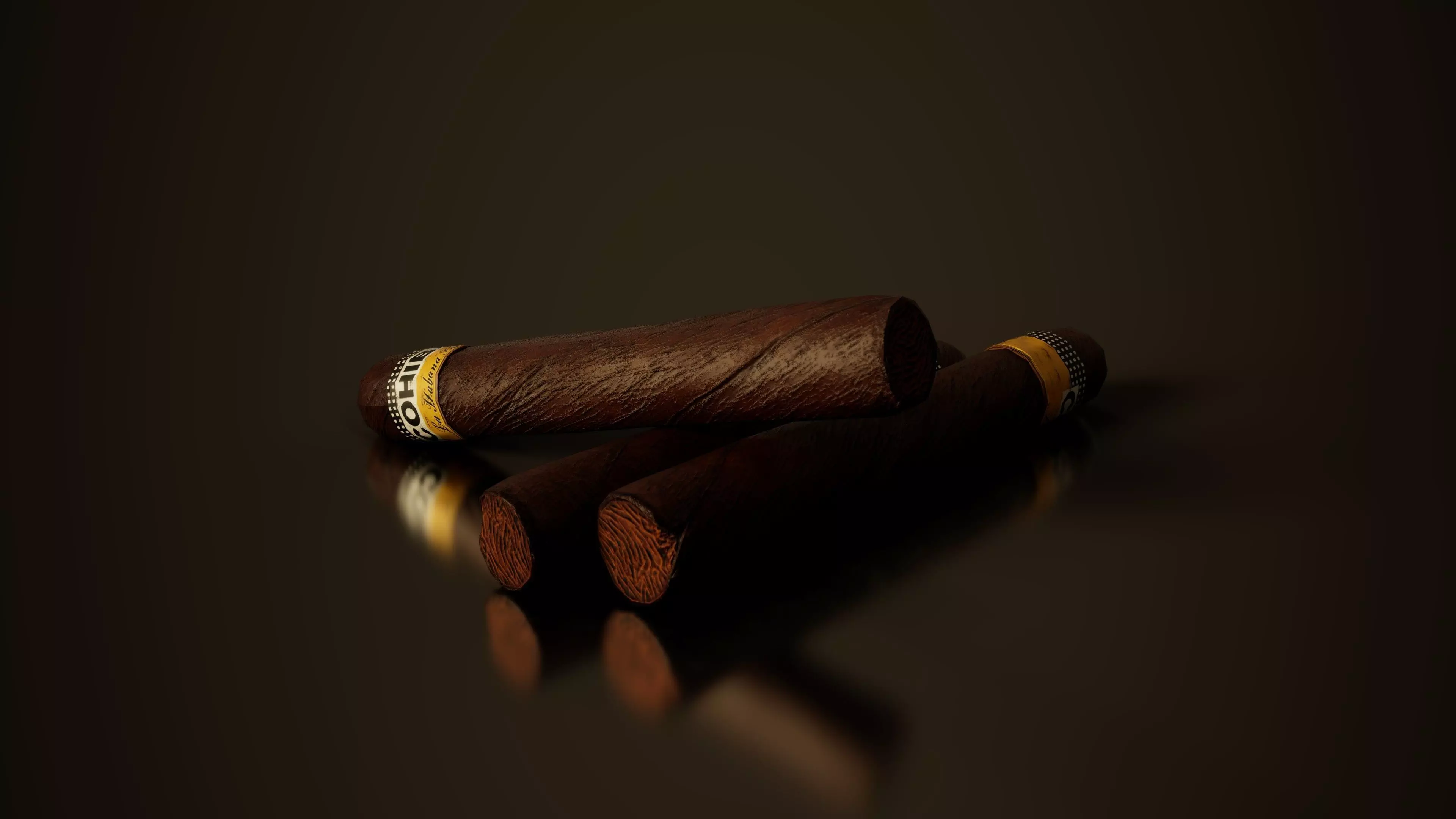Cigar two cigars Low-poly 3D model_0
