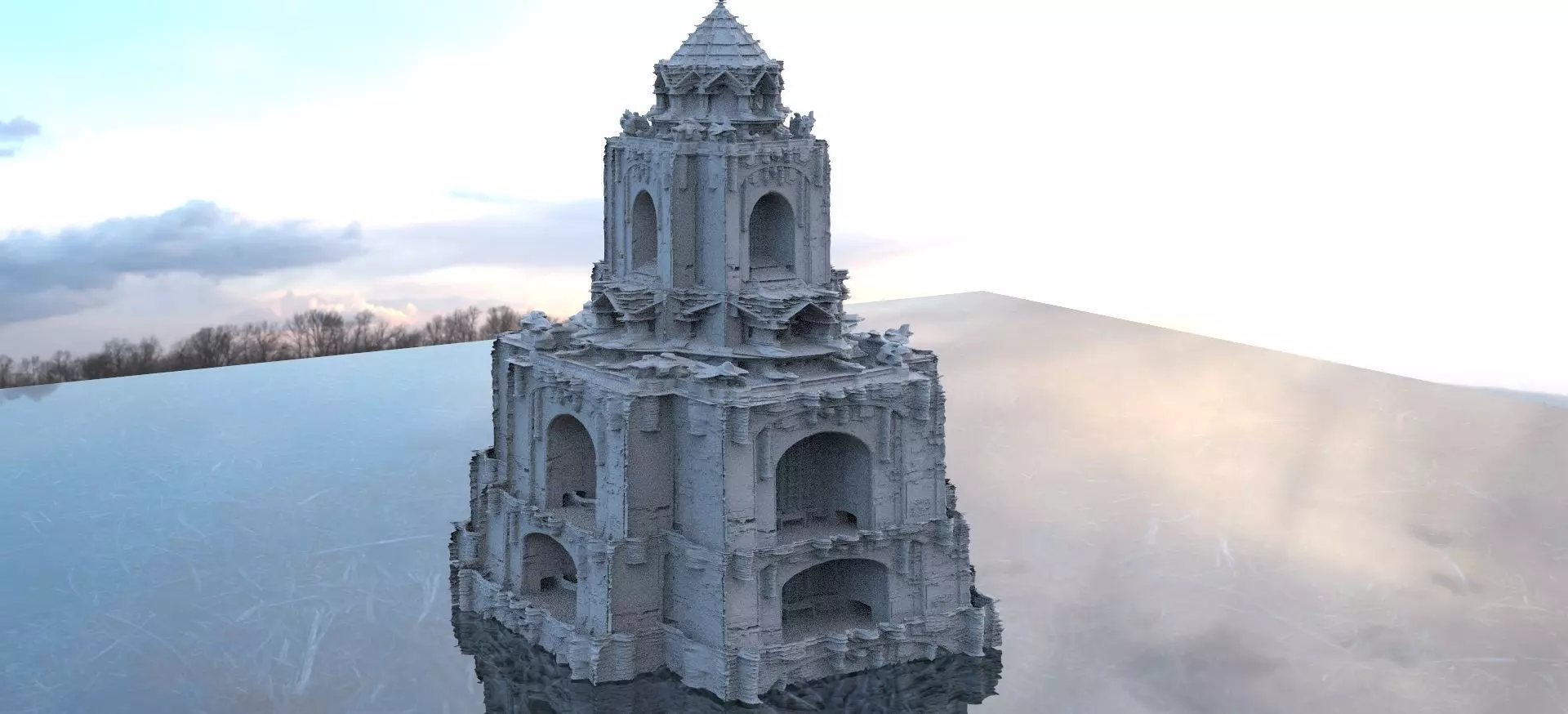 Fantasy Architecture Temple Arena structure 3D model_0