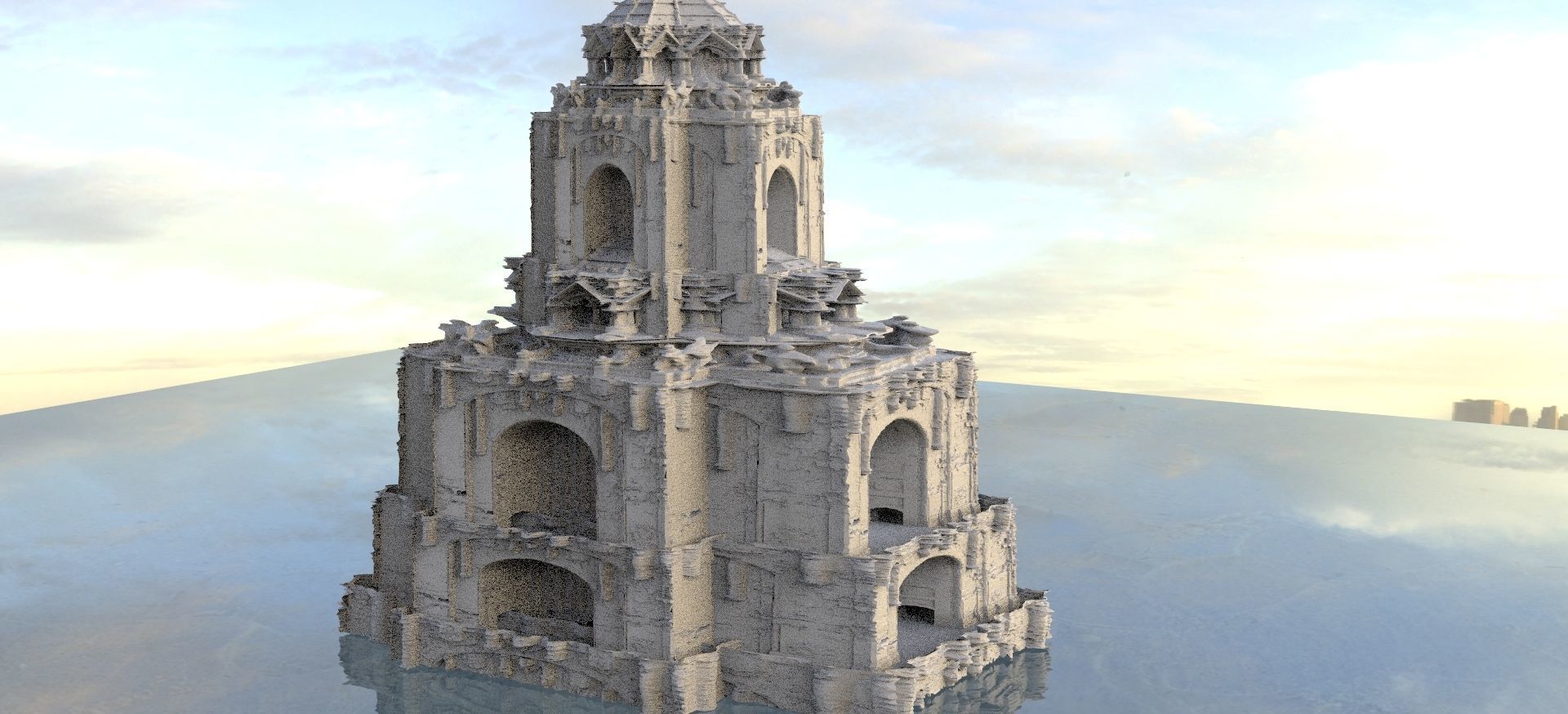 Fantasy Architecture Temple Arena structure 3D model_1