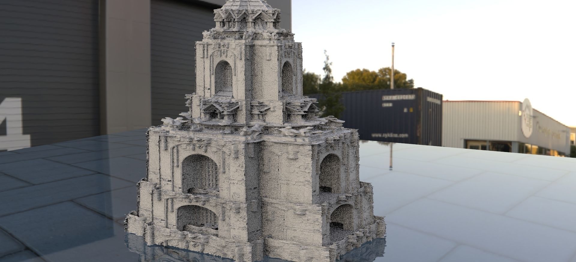 Fantasy Architecture Temple Arena structure 3D model_2