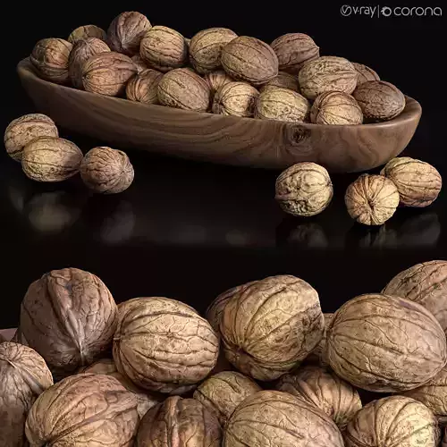 Walnut set walnuts in bowl