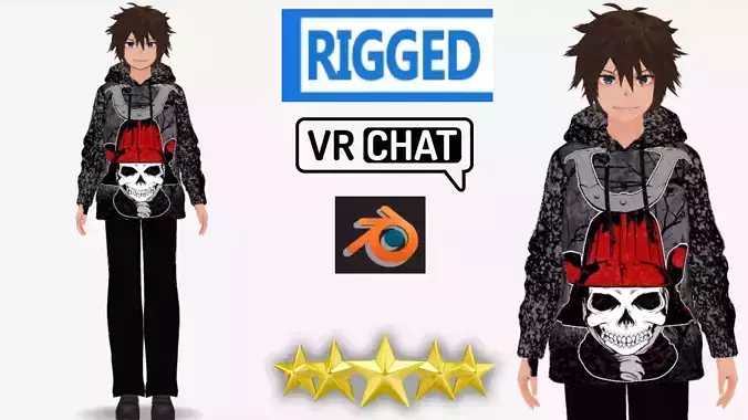 cute anime Boy character m4