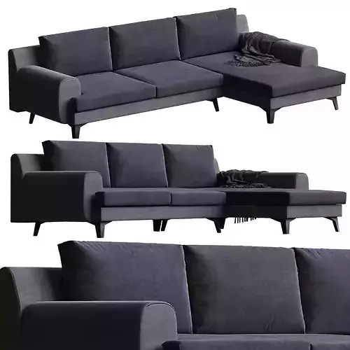 Chaise longue sofas - Fargo sofa with resting unit - BoConcept 3D model