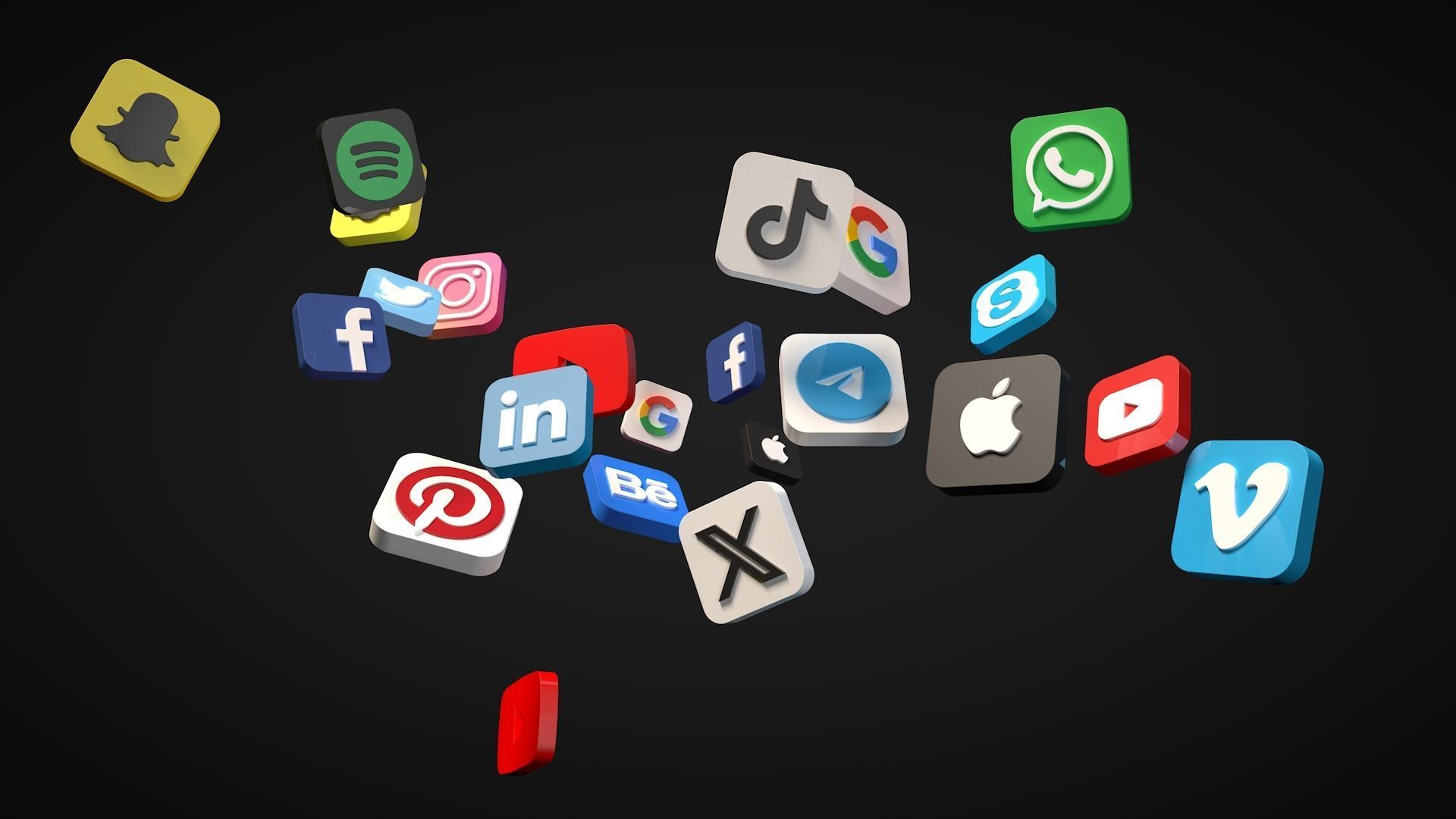 Social Media Icon Set No2 3D print model_2