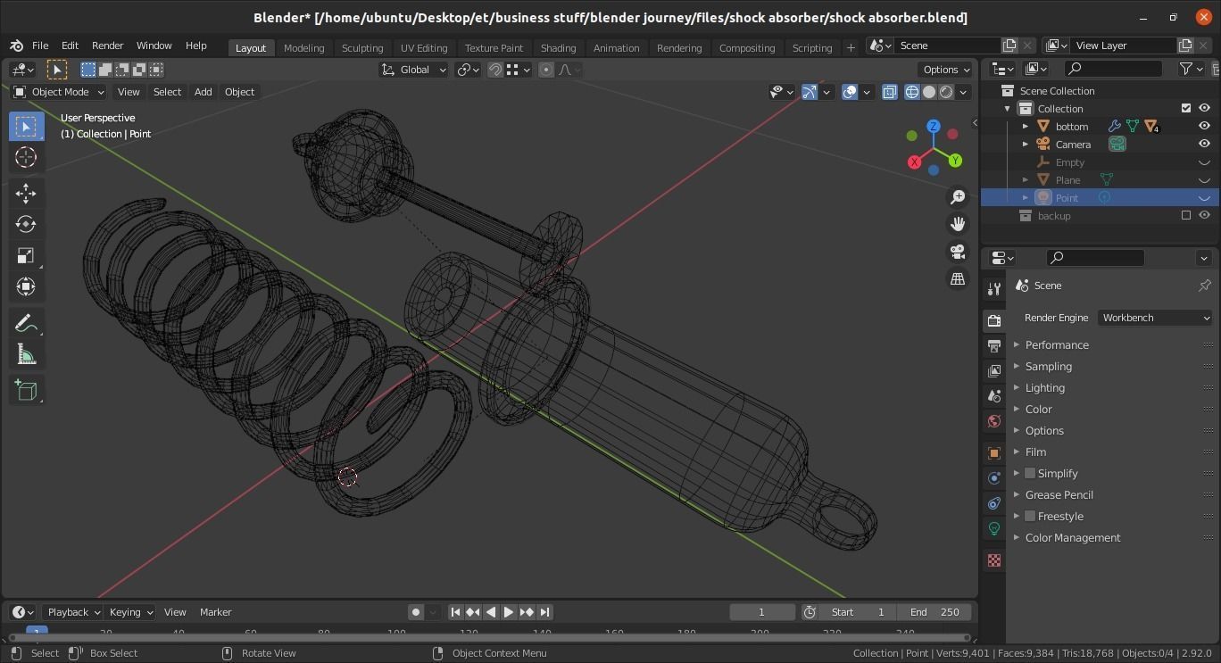 car shock absorber with suspension spring 3D model_3