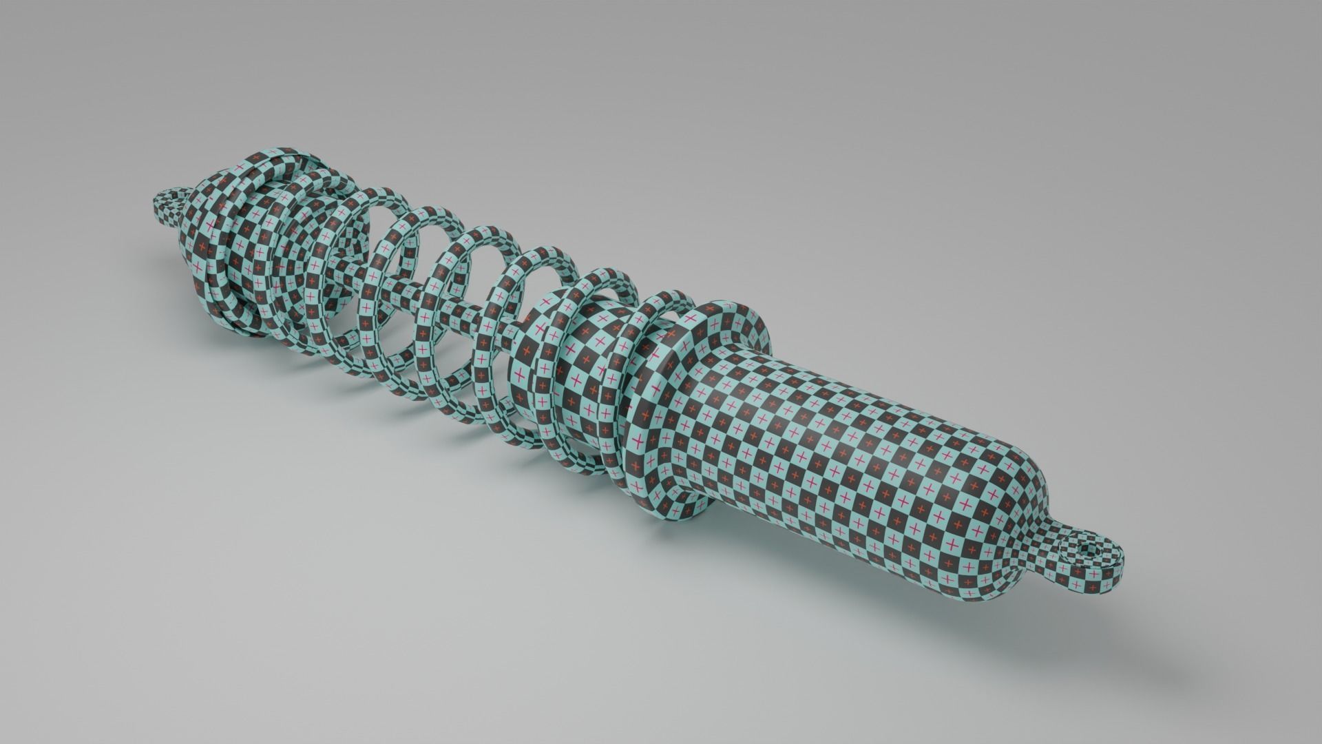 car shock absorber with suspension spring 3D model_1