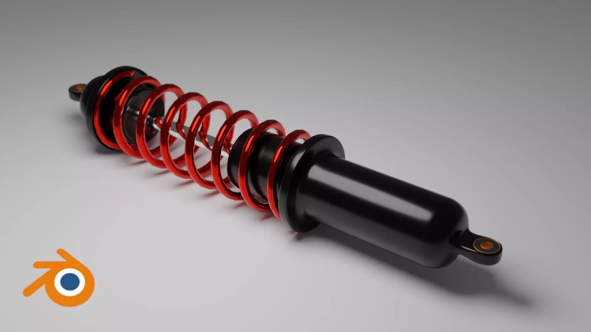 car shock absorber with suspension spring 3D model_0