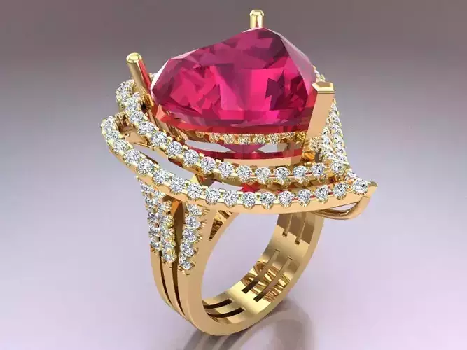 Gemstone rings - Heart stone ring - Diamond rings - N3016