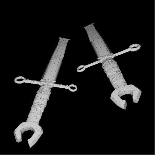 Fantasy Broad Sword Low-poly 3D model_7