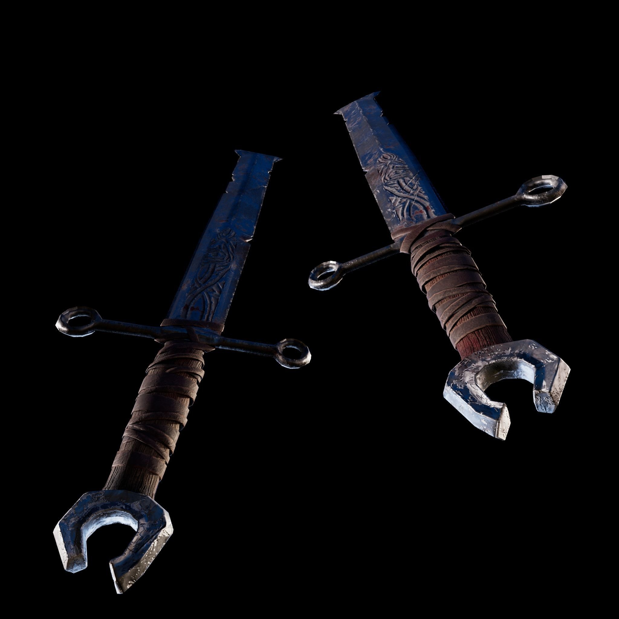 Fantasy Broad Sword Low-poly 3D model_6