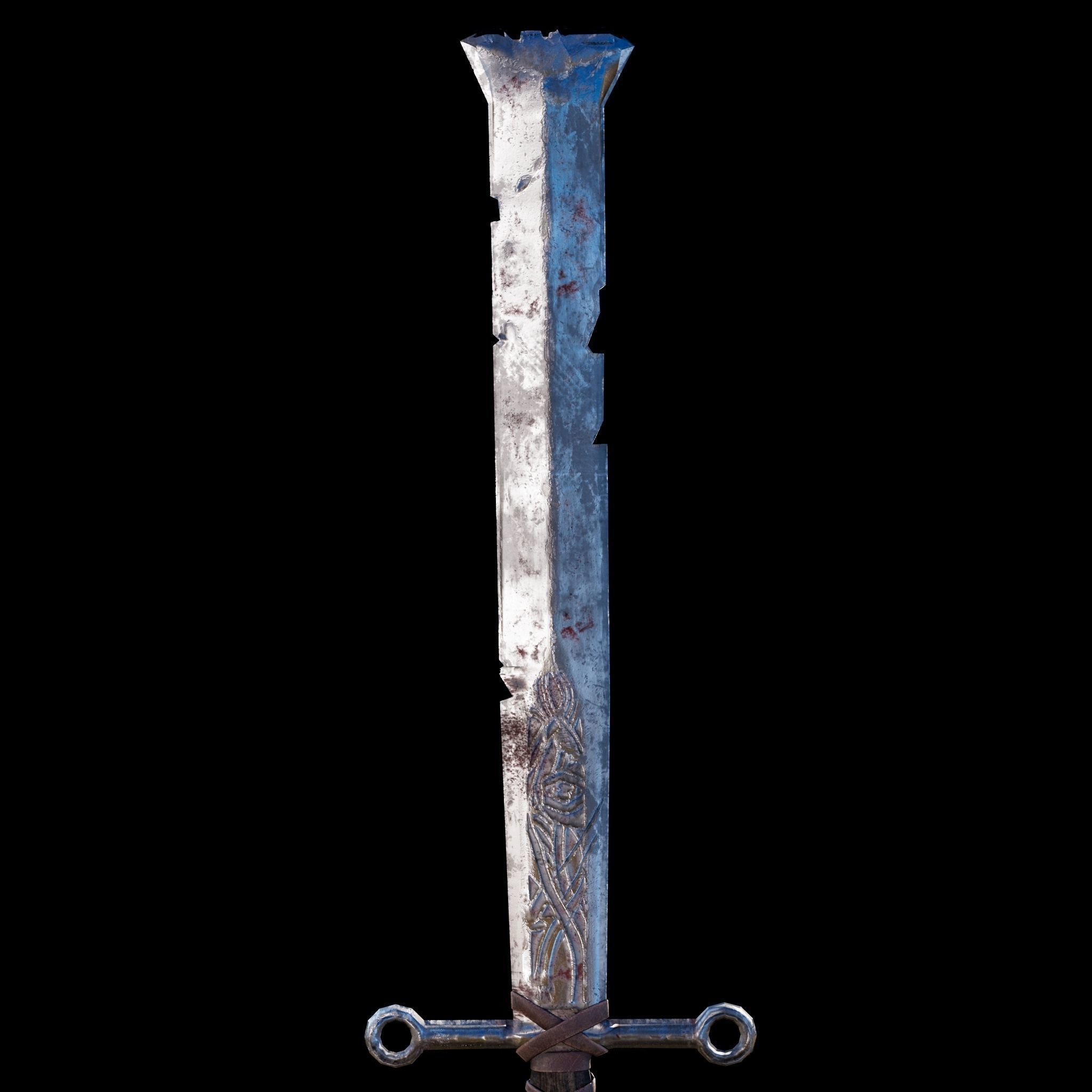 Fantasy Broad Sword Low-poly 3D model_5