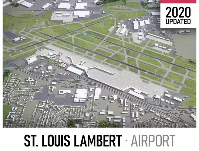 St Louis Airport Low-poly 3D model