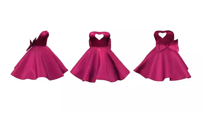 Strapless Heart Cut front Sweetheart Dress