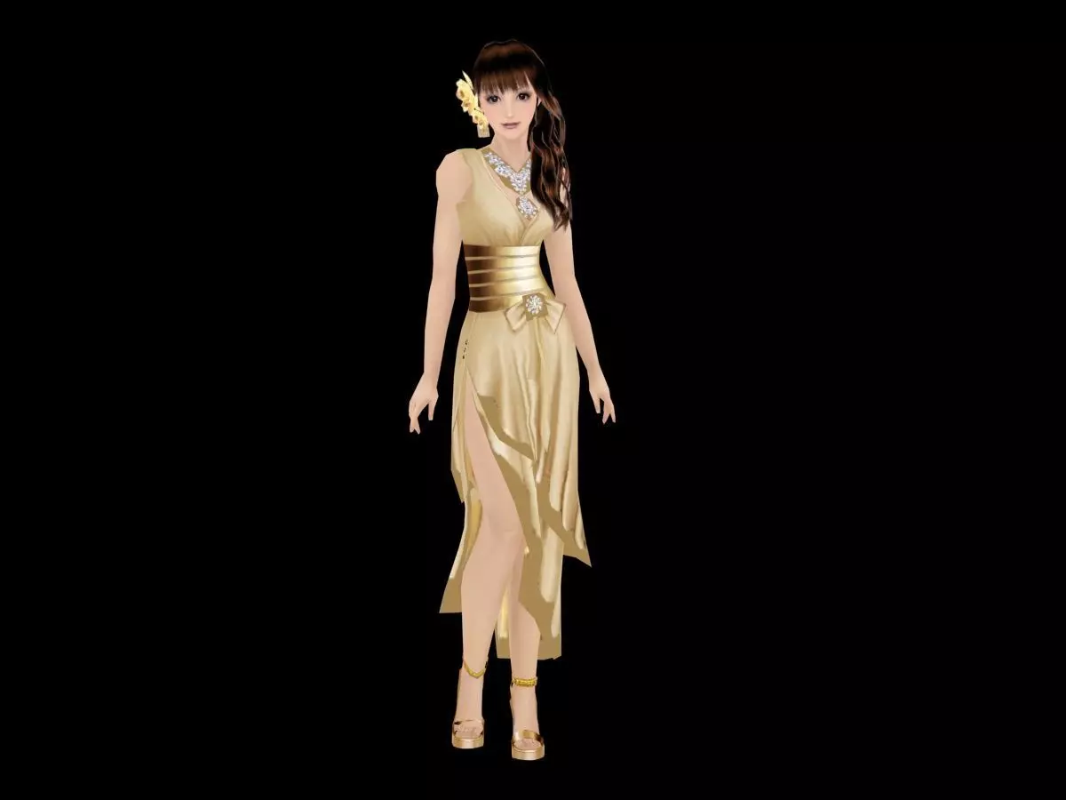 low poly girl character model 3D model
