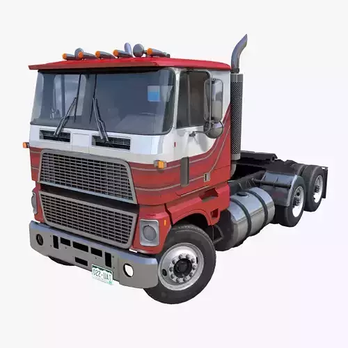 American daycab cabover semitruck Low-poly 3D model