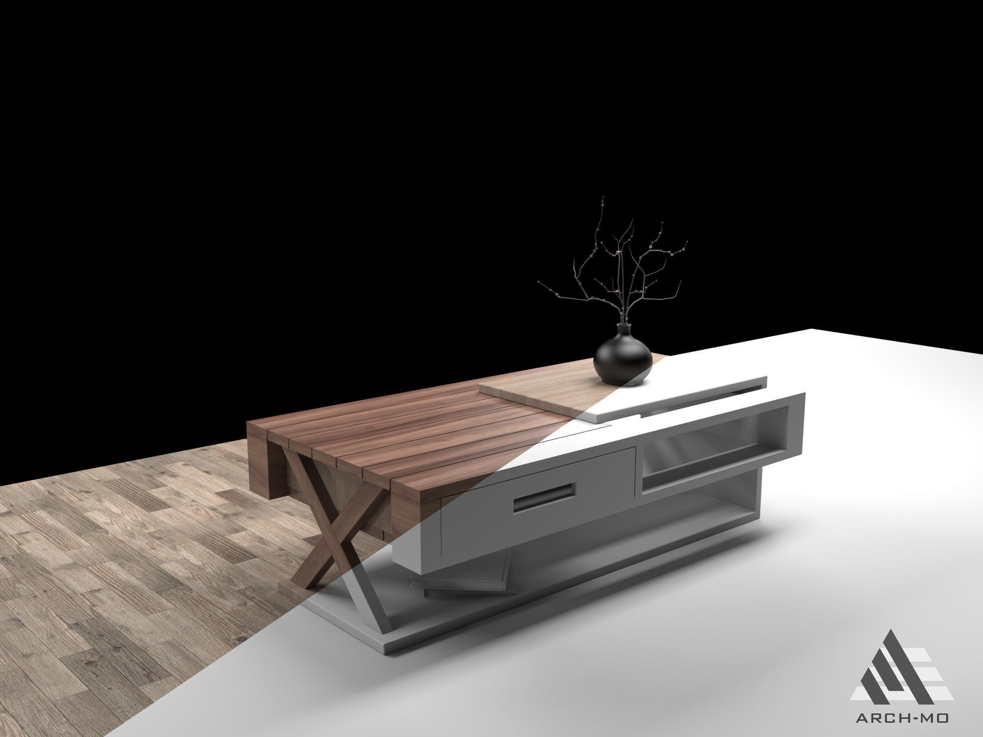 Coffee table 06- furniture Free low-poly 3D model_1
