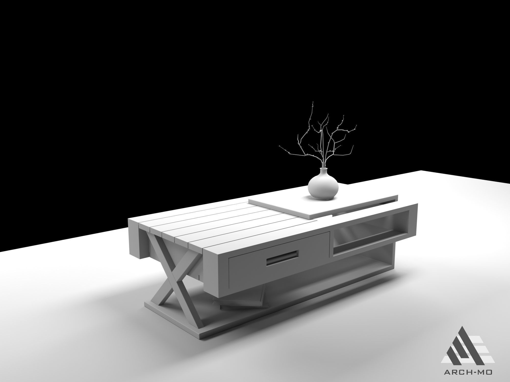 Coffee table 06- furniture Free low-poly 3D model_2
