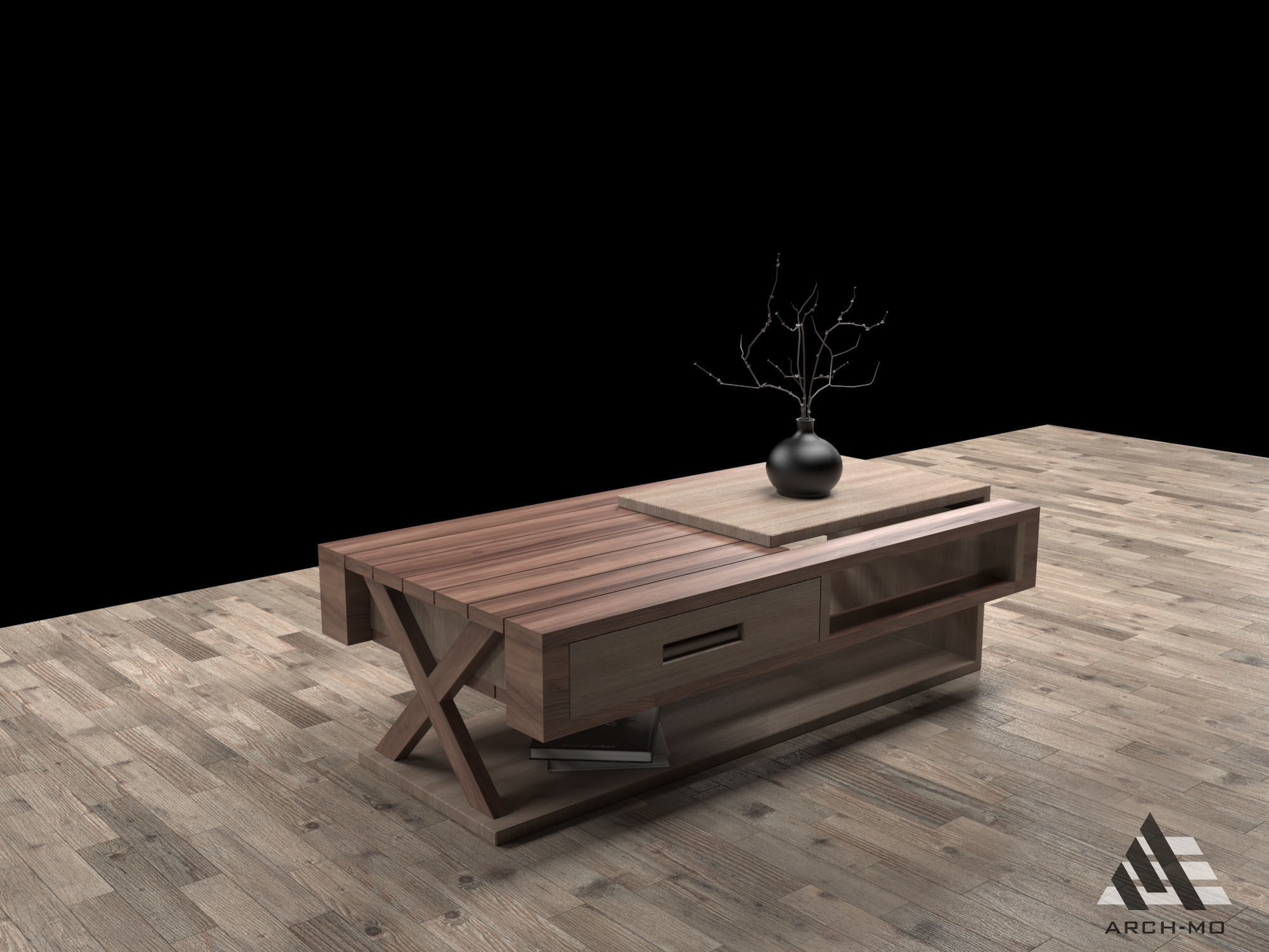Coffee table 06- furniture Free low-poly 3D model_3
