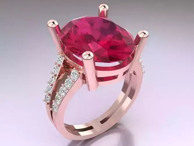 Gemstone rings - Oval stone ring - Diamond rings - N3023