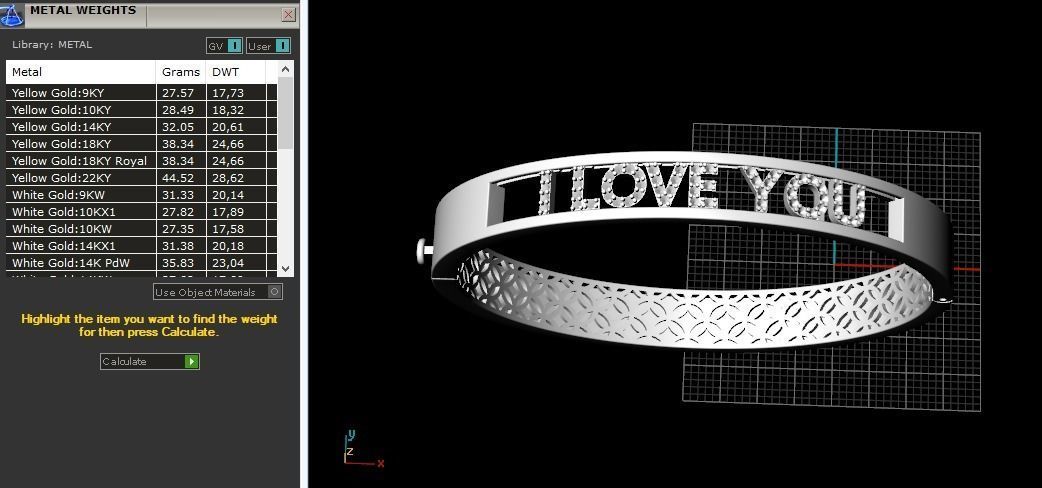 Bracelet I LOVE YOU 1025 3D print model_3