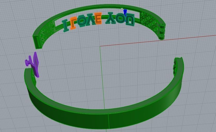Bracelet I LOVE YOU 1025 3D print model_13