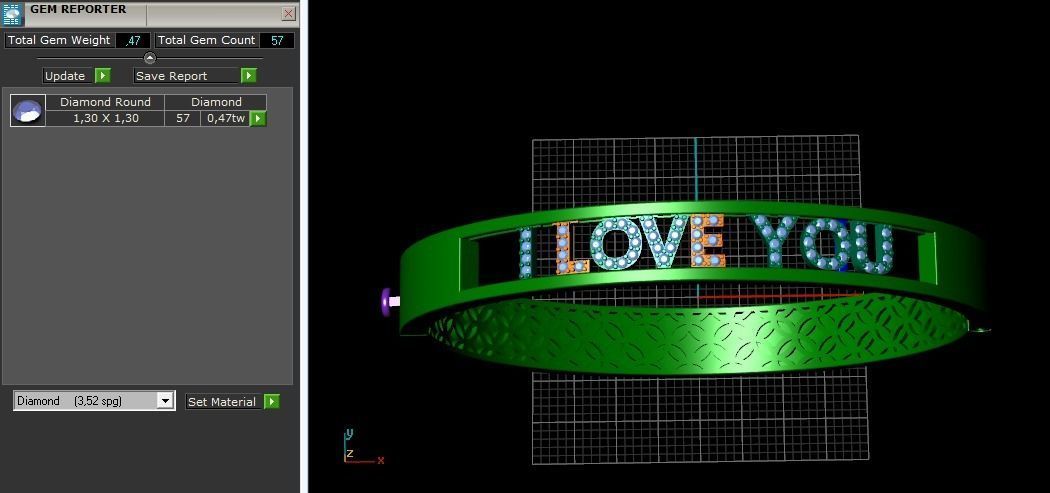 Bracelet I LOVE YOU 1025 3D print model_4