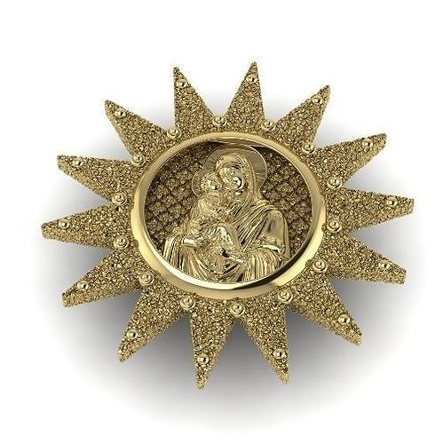 Pendant sun with icon 1036 3D print model