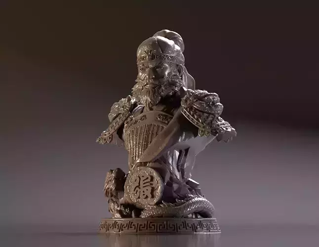 Bust of Zhang Fei - Romance of the Three Kingdoms 3D print model