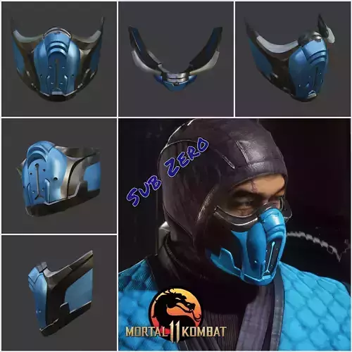 Sub Zero mask from Mortal Kombat 11 - Sleet survivor 3D print model Sub Zero mask from Mortal Kombat 11 - Sleet survivor 3D print model