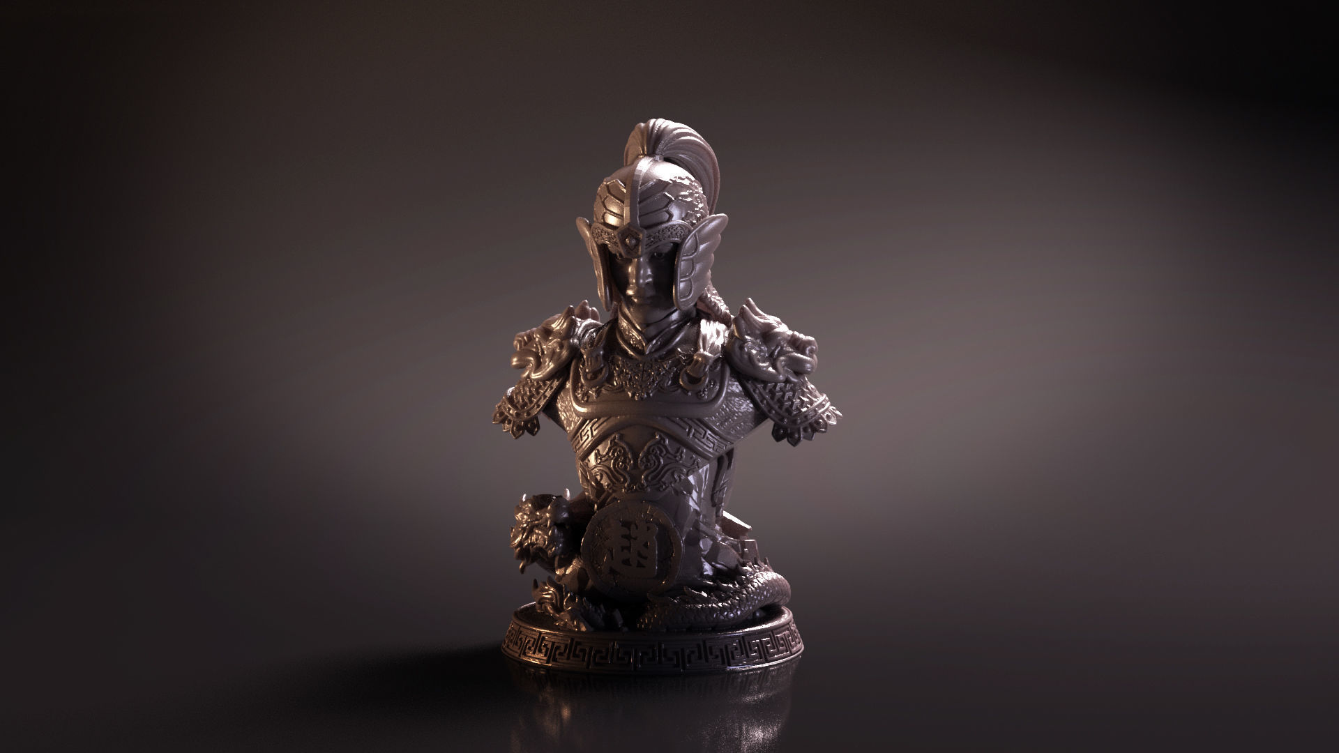 Bust of Zhao Yun - Romance of the Three Kingdoms 3D print model_3