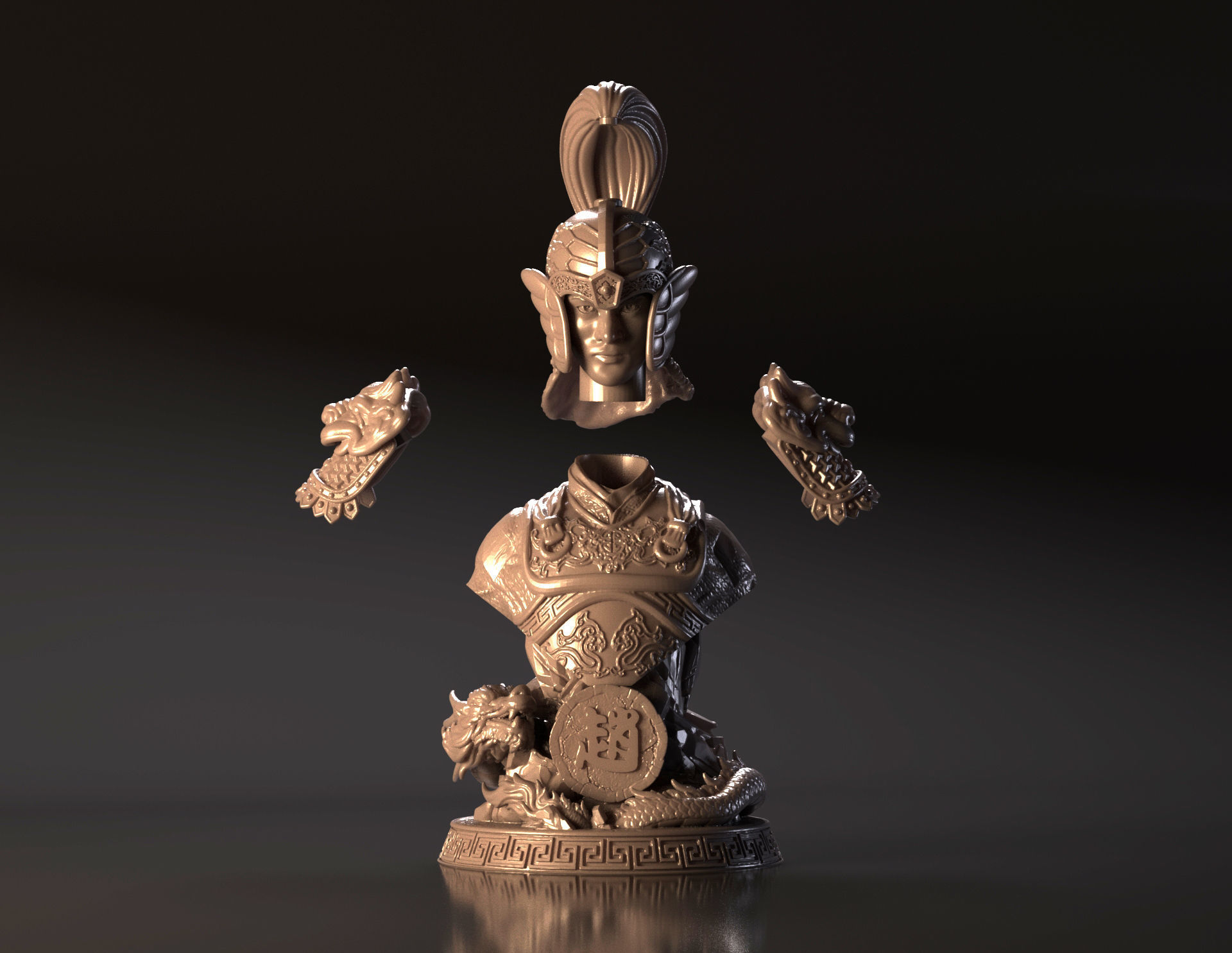 Bust of Zhao Yun - Romance of the Three Kingdoms 3D print model_2