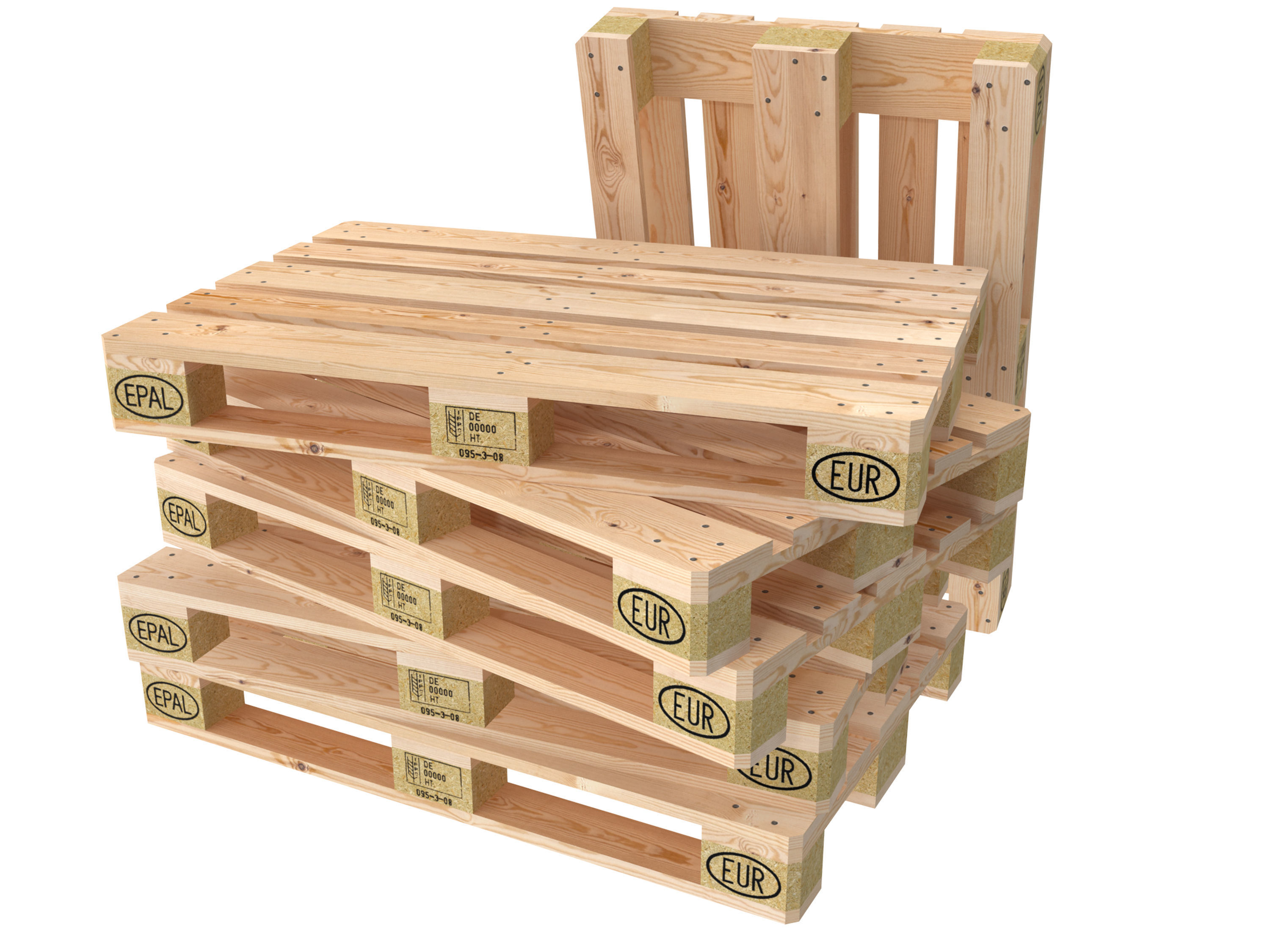 Wood pallet EPAL EUR Low-poly 3D model_9
