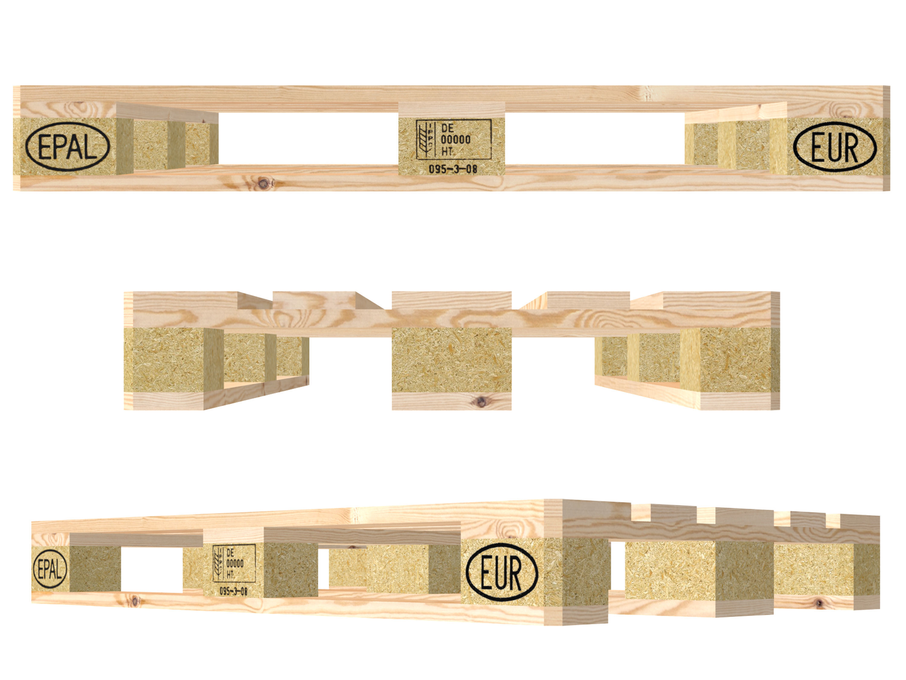 Wood pallet EPAL EUR Low-poly 3D model_3